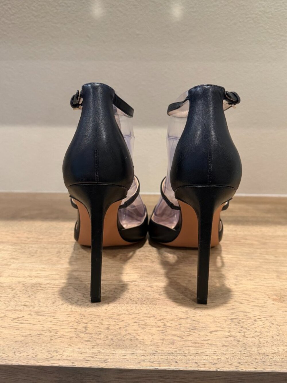 Nine West Black Pointed Toe T-Strap Heeled Sandals Size 9.5 - Picture 5 of 11